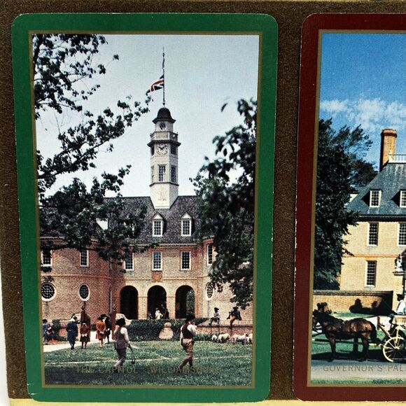 Vintage Congress Playing Cards Boxed Set Double Deck Williamsburg Capital - Picture 4 of 6